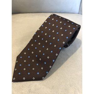 Double Flowers Men's Silk Tie in Brown by Marzullo